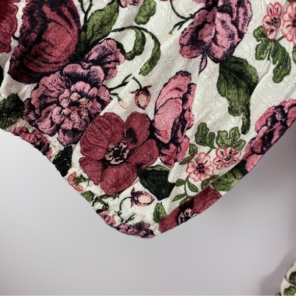 Jane & Delancey Pink Red Floral Boho Ruffled Blouse Medium - Picture 8 of 11
